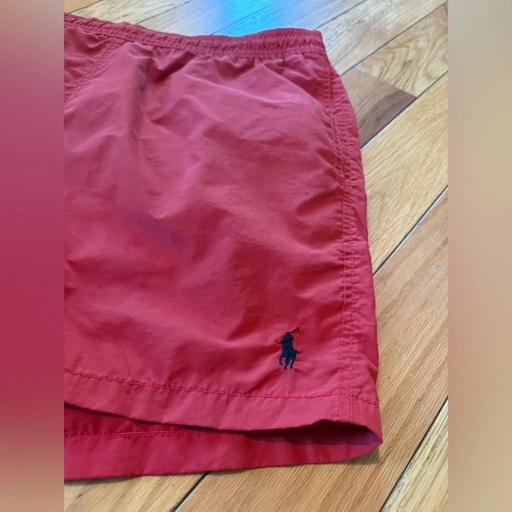 VTG Polo Ralph Lauren Red Swim Trunks Lined Lifeguard Shorts Men’s Size L